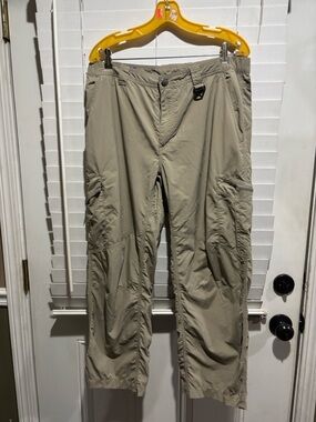 Men's Casual Khaki Cargo Pants with Multiple Pockets